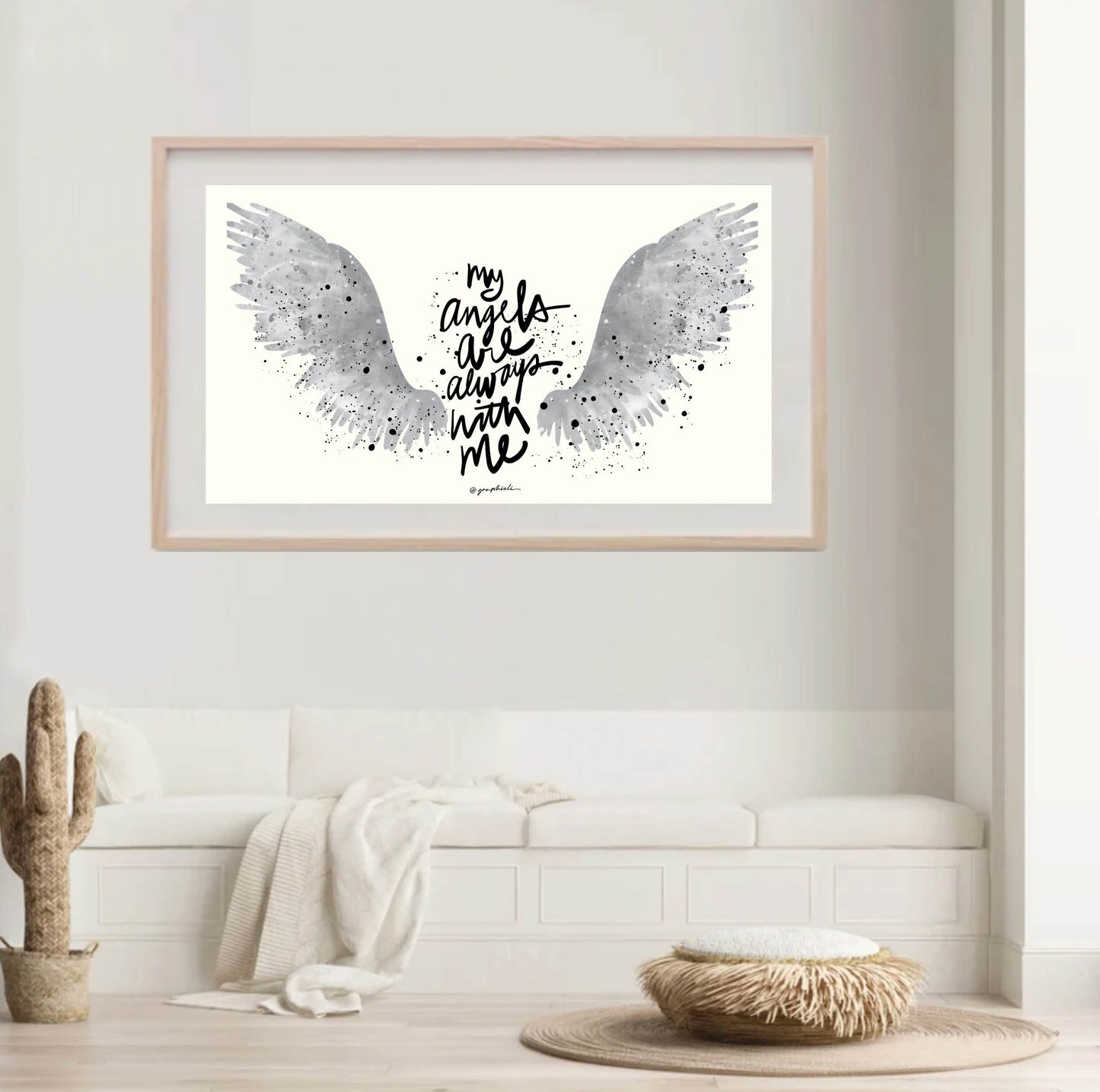 angels are with me, with wings - print