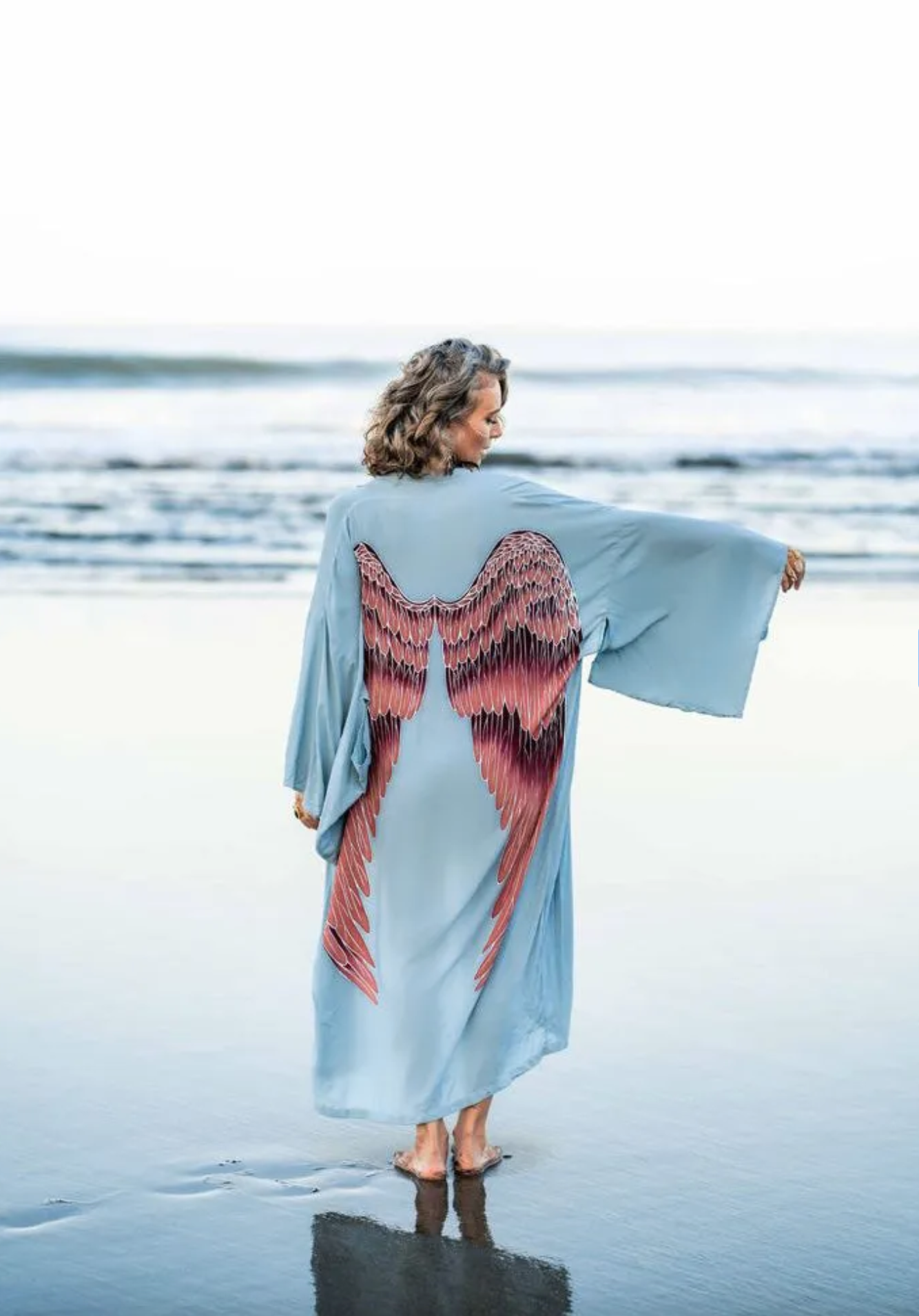 angel wing everyday kimono - blue