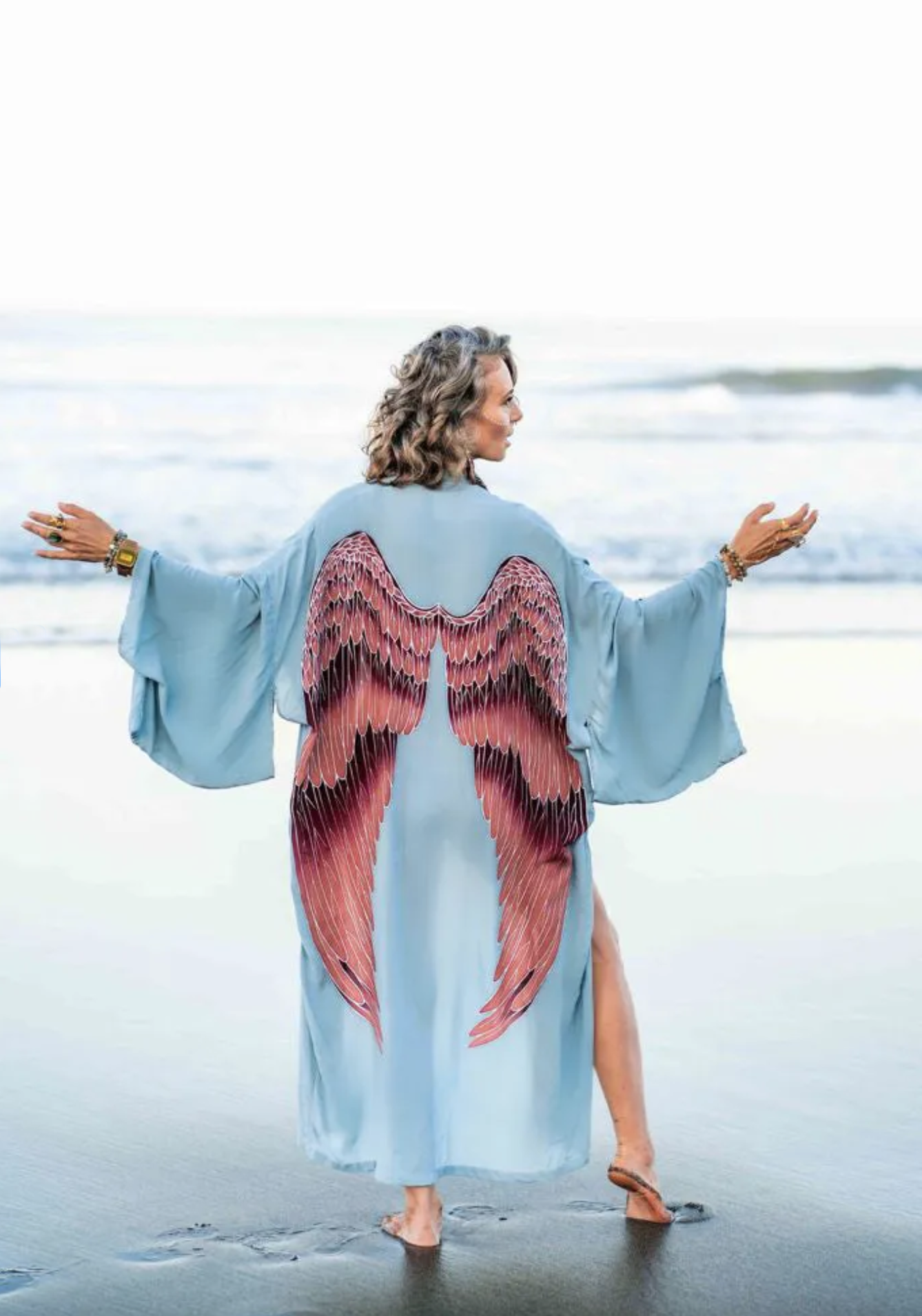 angel wing everyday kimono - blue