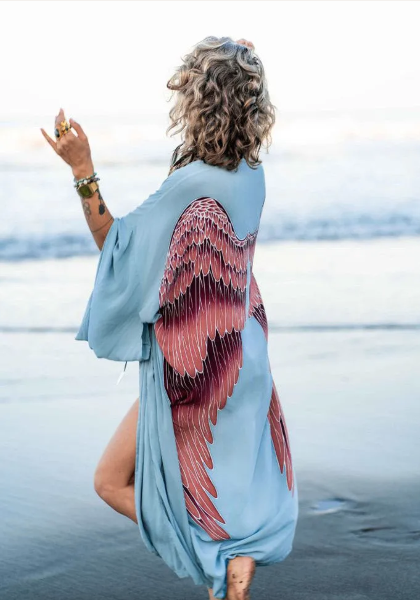 angel wing everyday kimono - blue