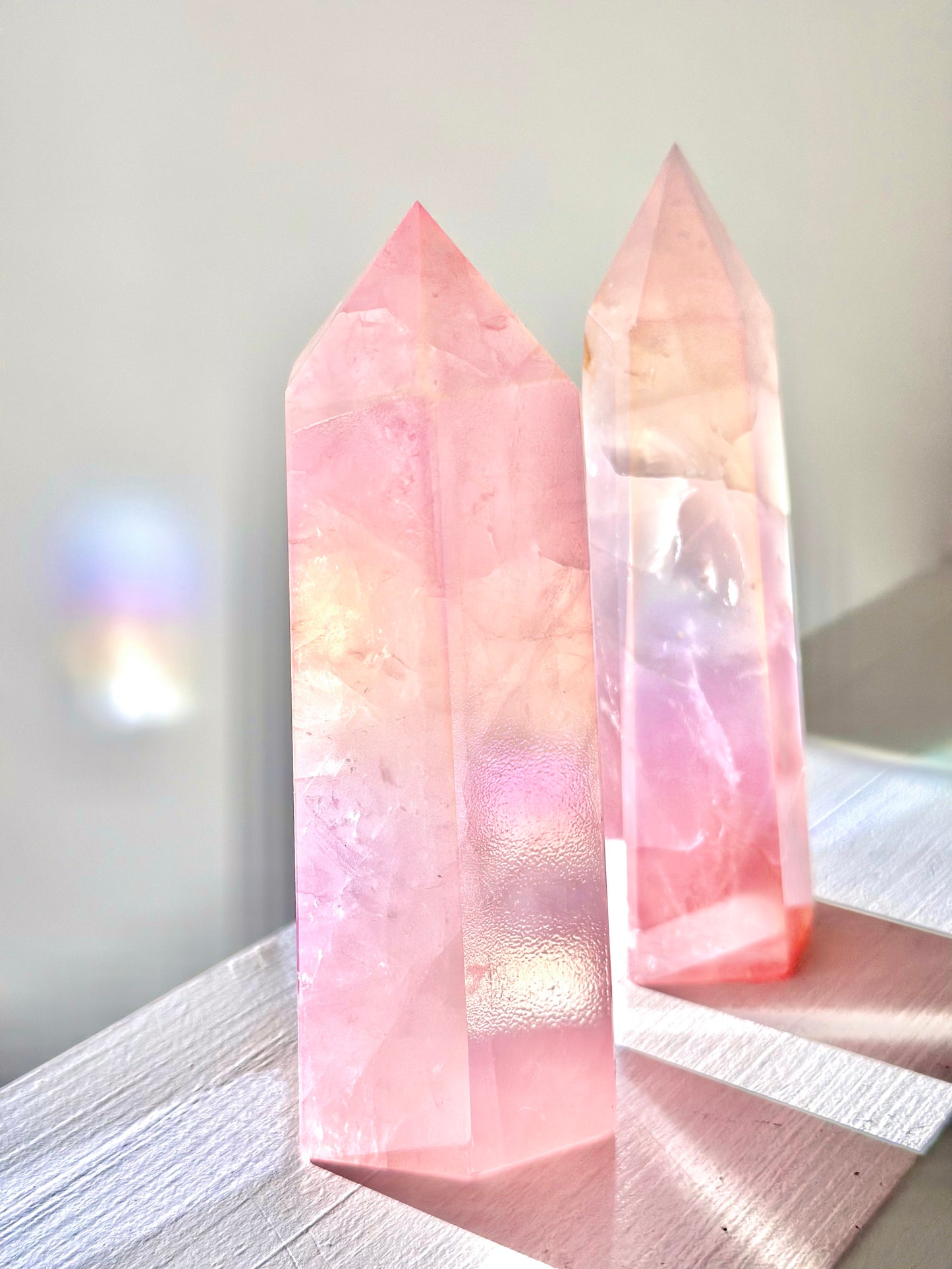 angel aura rose quartz tower