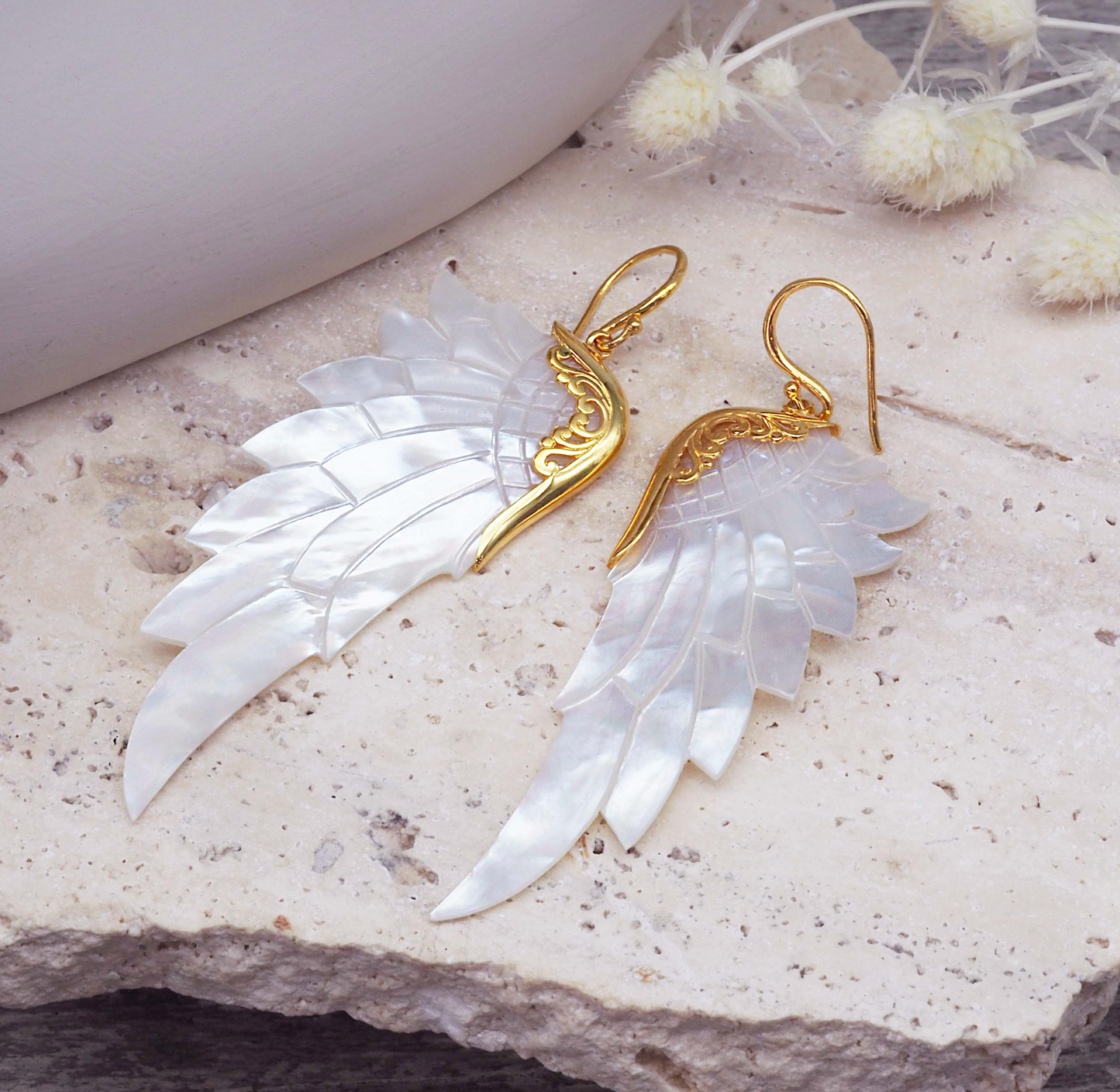 pure light gold earrings - large