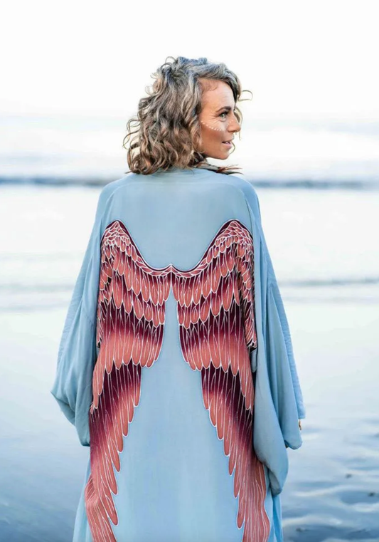 angel wing everyday kimono - blue